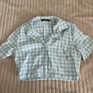 BRANDY MELVILLE plaid crop polo